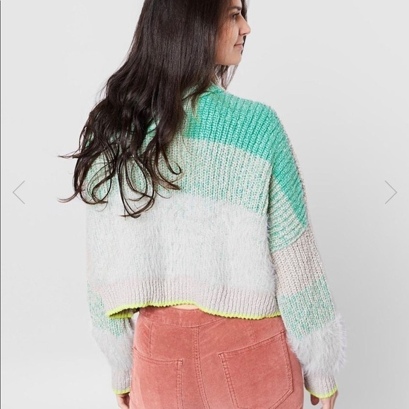 Free People Sunbrite Mock Neck Crop Sweater Size Small Women - Picture 2 of 13